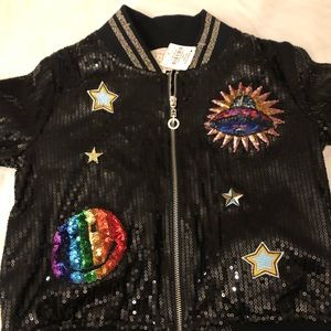 Girls Hannah Banana black sequin jacket